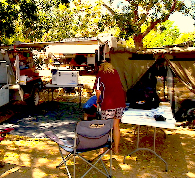 Camp set up at Forsayth Camping ground