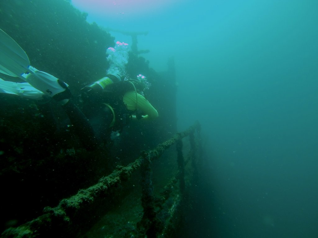 Diver on the wreck