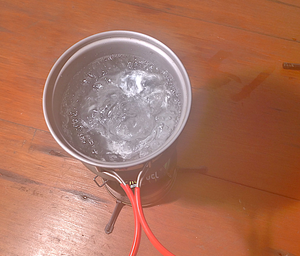 Furno Stove boiling water during my gas test